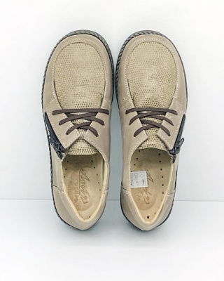 Szerokie półbuty wiosenne Axel 1862 beżowe, regulowana tęgość H-J-K