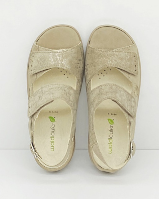 Szerokie sandały Waldlaufer Merle 811016 304 beżowe, tęgość regulowana M-N