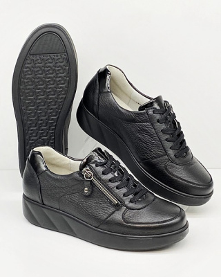 Buty na szeroką stopę i haluksy Waldlaufer 622033 204 001 czarne, Hirsch K-Lili, tęgość K