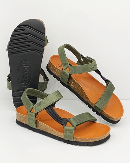 Heaveny Scholla oliwkowe MF23009 1043 lecznicze sandały, tęgość regulowana E-F-G, wąskie