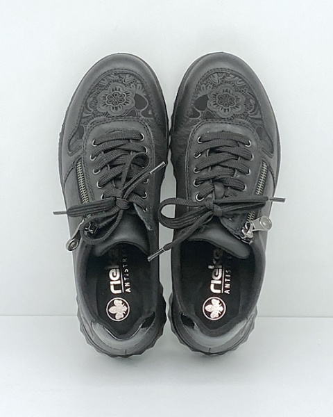 Rieker damskie czarne półbuty 59001-00 na haluksy, regulowana tęgość F-G