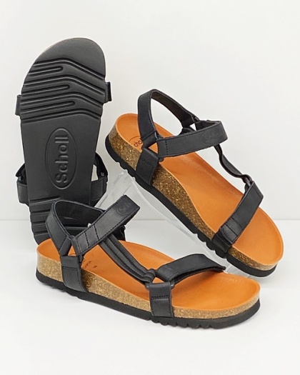 Scholl sandały Heaven czarne MF23009 1004, tęgość regulowana E-F-G (stopy normalne i wąskie)