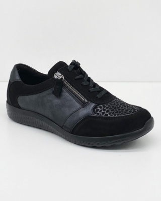 Półbuty Waldlaufer M-Ira 815M01 312 001 czarne, szerokie, na haluksy, tęgość M