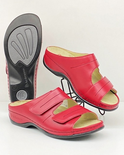 Klapki anatomiczne damskie Berkemann Daria 01002-277 czerwone, regulacja tęgości H-J-K